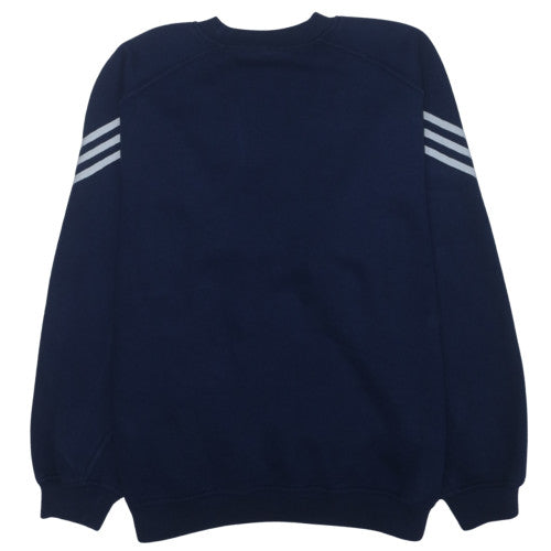 Adidas Mens Navy Blue Crew Neck Sweatshirt Size M Classic Pullover