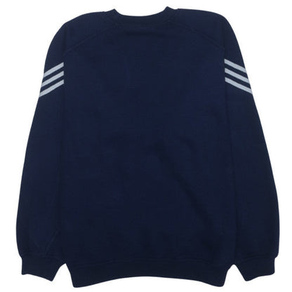Adidas Mens Navy Blue Crew Neck Sweatshirt Size M Classic Pullover