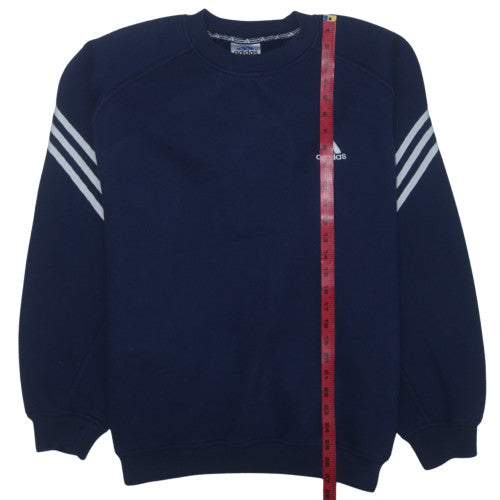 Adidas Mens Navy Blue Crew Neck Sweatshirt Size M Classic Pullover