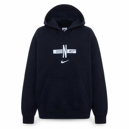 Nike Men's Blue Pullover Hoodie L Sports Graphic Fleece ENG Logo