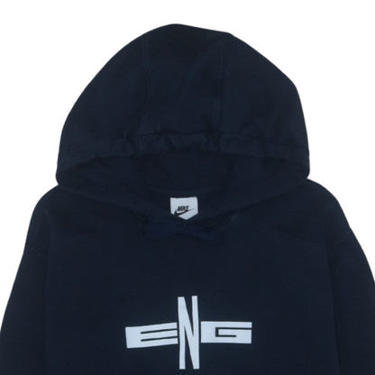 Nike Men's Blue Pullover Hoodie L Sports Graphic Fleece ENG Logo