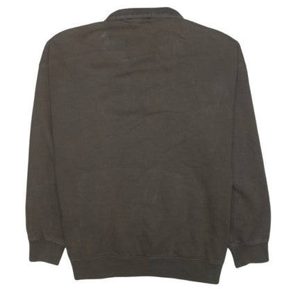 Champion Men's Brown 1/2 Zip Fleece Sweatshirt Size L