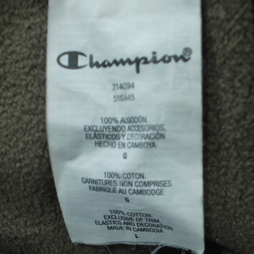 Champion Men's Brown 1/2 Zip Fleece Sweatshirt Size L