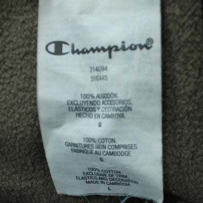 Champion Men's Brown 1/2 Zip Fleece Sweatshirt Size L