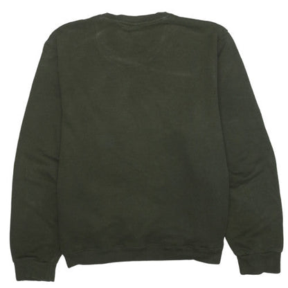 Adidas Mens Green Logo Crew Neck Pullover Sweatshirt Size L