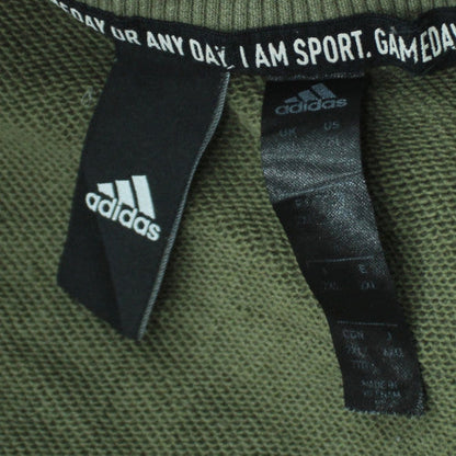 Adidas Mens Green Logo Crew Neck Pullover Sweatshirt Size L