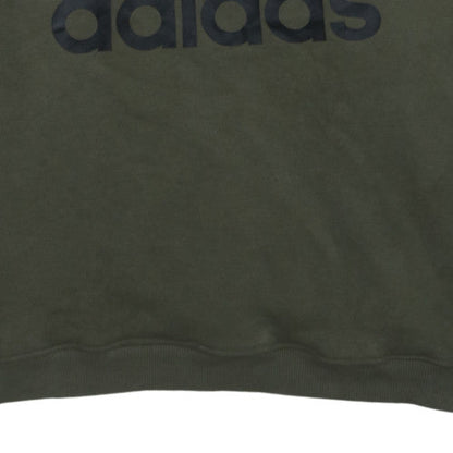 Adidas Mens Green Logo Crew Neck Pullover Sweatshirt Size L