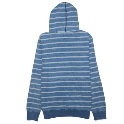 Tommy Hilfiger Men’s Blue Striped Pullover Hoodie XL Vintage Fit