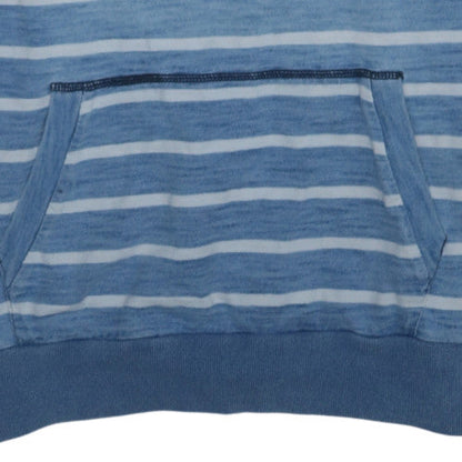 Tommy Hilfiger Men’s Blue Striped Pullover Hoodie XL Vintage Fit