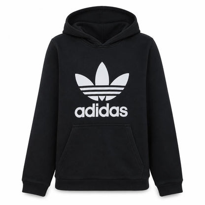 Adidas Men's Black Pullover Hoodie S Logo Fleece Sweatshirt
