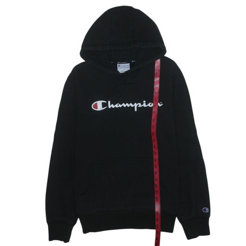 Champion Men’s Black Pullover Hoodie L Logo Fleece Sweatshirt