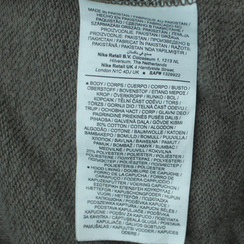 Nike Men’s Grey Pullover Hoodie Size M Fleece Logo Sweatshirt