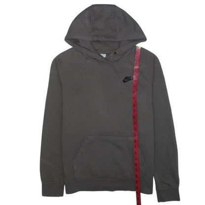 Nike Men’s Grey Pullover Hoodie M Fleece Regular Fit Logo Sportswear