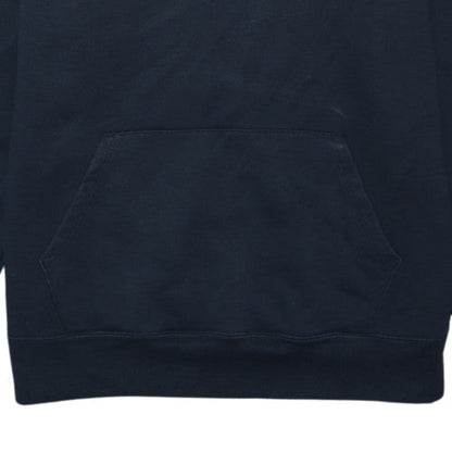 Champion Womens Navy Pullover Hoodie L Cotton Blend Logo Sweatshirt