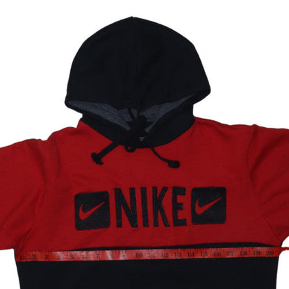 Nike Men's Red & Black Pullover Hoodie M Fleece Logo Sportswear