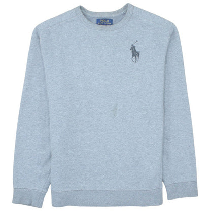 Ralph Lauren Women’s Grey Cotton Blend Sweatshirt XL Logo Crew Neck