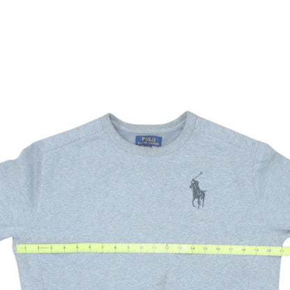 Ralph Lauren Women’s Grey Cotton Blend Sweatshirt XL Logo Crew Neck