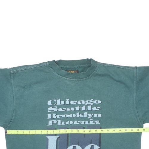 Lee Men's Green Long Sleeve Pullover Sweatshirt L Vintage Graphic