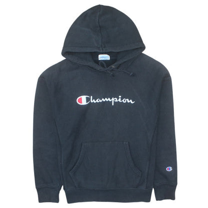 Champion Men's Black Embroidered Logo Pullover Hoodie Size M