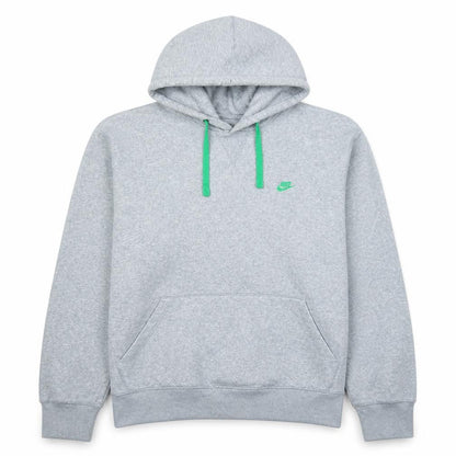 Nike Men's Grey XL Pullover Hoodie with Green Logo Drawstring