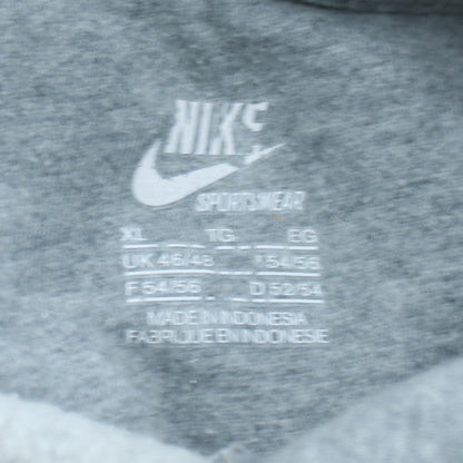 Nike Men's Grey XL Pullover Hoodie with Green Logo Drawstring