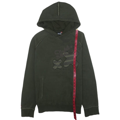 Quiksilver Mens Green Pullover Hoodie L Logo Graphic Sweatshirt