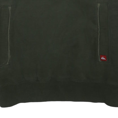 Quiksilver Mens Green Pullover Hoodie L Logo Graphic Sweatshirt
