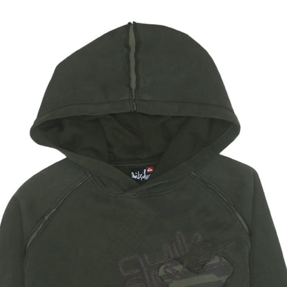 Quiksilver Mens Green Pullover Hoodie L Logo Graphic Sweatshirt