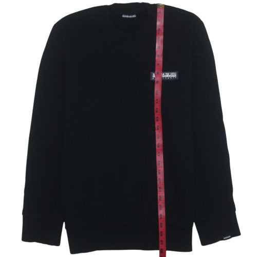 Napapijri Mens Black Logo Crew Neck Sweatshirt Size L