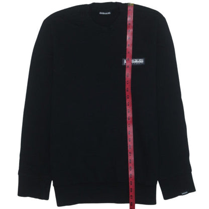 Napapijri Mens Black Logo Crew Neck Sweatshirt Size L