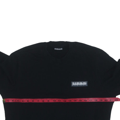 Napapijri Mens Black Logo Crew Neck Sweatshirt Size L