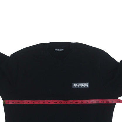 Napapijri Mens Black Logo Crew Neck Sweatshirt Size L