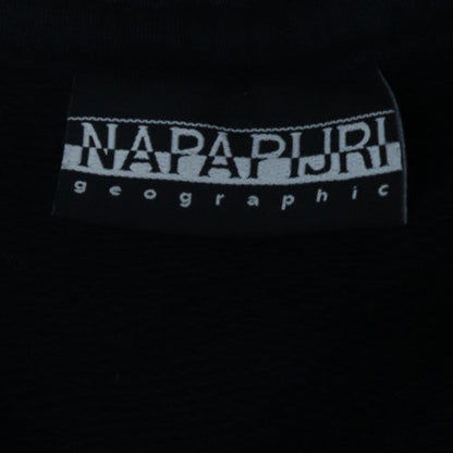 Napapijri Mens Black Logo Crew Neck Sweatshirt Size L