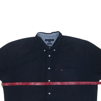 Tommy Hilfiger Men’s Blue 2XL Classic Fit Short Sleeve Button-Up Shirt