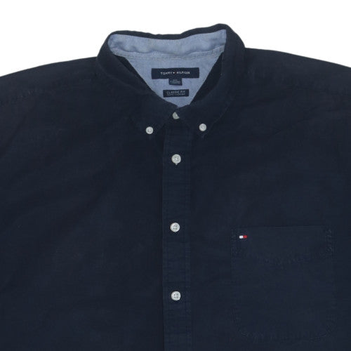Tommy Hilfiger Men’s Blue 2XL Classic Fit Short Sleeve Button-Up Shirt