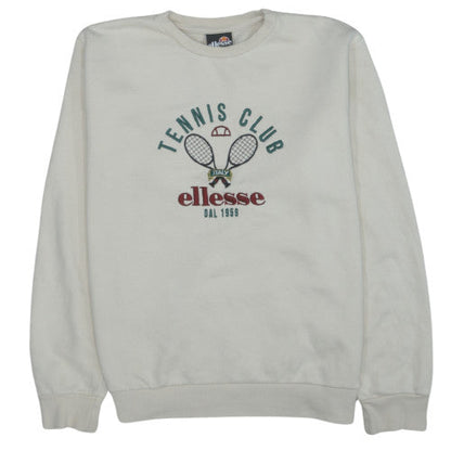 Ellesse Women's Beige Crew Neck Tennis Club Sweatshirt UK 8