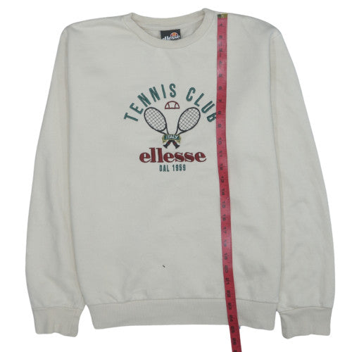 Ellesse Women's Beige Crew Neck Tennis Club Sweatshirt UK 8