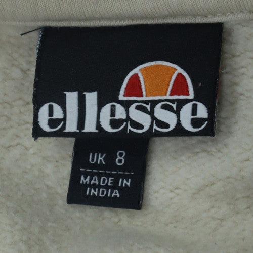 Ellesse Women's Beige Crew Neck Tennis Club Sweatshirt UK 8