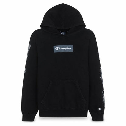 Champion Men's Black Pullover Hoodie L Regular Fit Logo Fleece