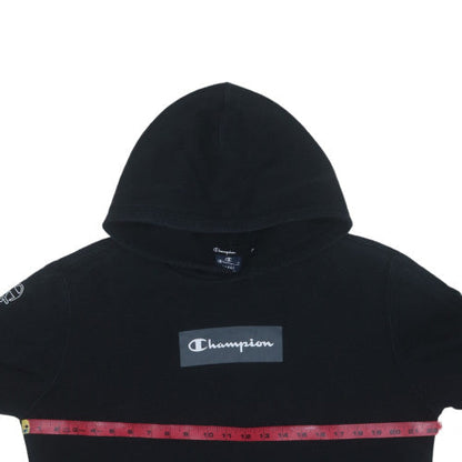Champion Men's Black Pullover Hoodie L Regular Fit Logo Fleece