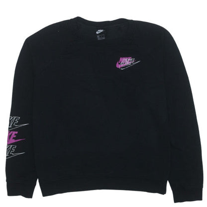 Nike Women Black XL Pullover Sweatshirt with Logo Print