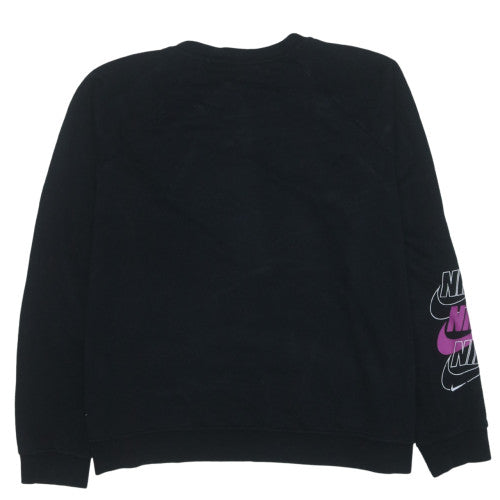 Nike Women Black XL Pullover Sweatshirt with Logo Print
