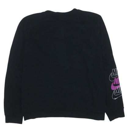 Nike Women Black XL Pullover Sweatshirt with Logo Print
