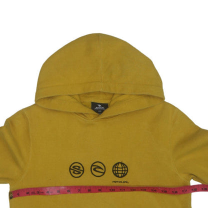 Rip Curl Womens Yellow Pullover Hoodie Size 12 Cotton Blend