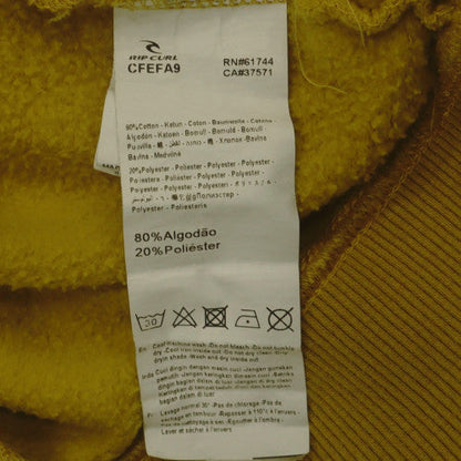 Rip Curl Womens Yellow Pullover Hoodie Size 12 Cotton Blend