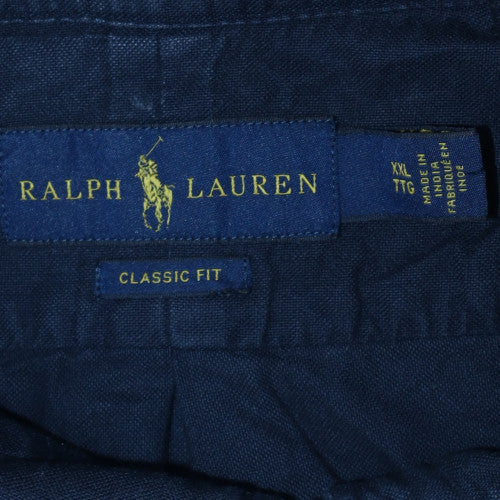 Ralph Lauren Men's Blue Classic Fit Cotton Button-Down Shirt 2XL
