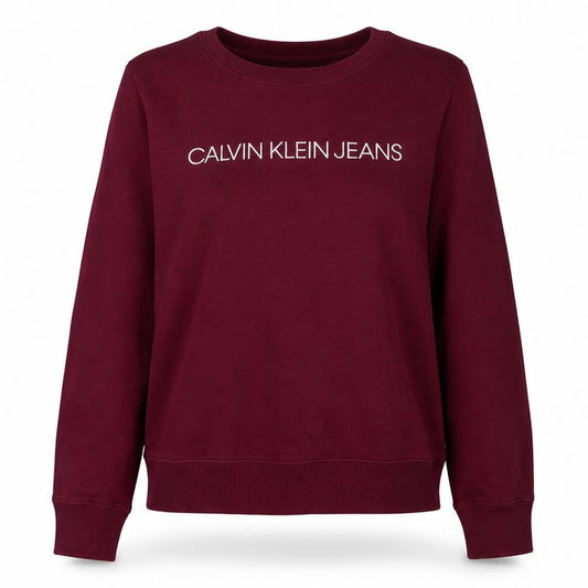 Calvin Klein Jeans Womens Burgundy XL Cotton Logo Sweatshirt