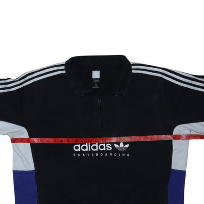 adidas Mens Black XL 1/2 Zip Fleece Sweatshirt Skateboarding Top