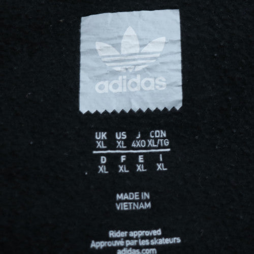 adidas Mens Black XL 1/2 Zip Fleece Sweatshirt Skateboarding Top