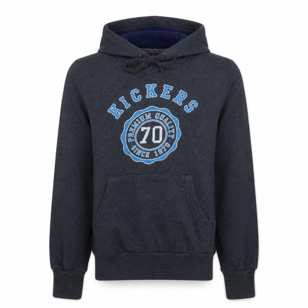Kickers Men's Grey Pullover Hoodie S Logo Graphic Print